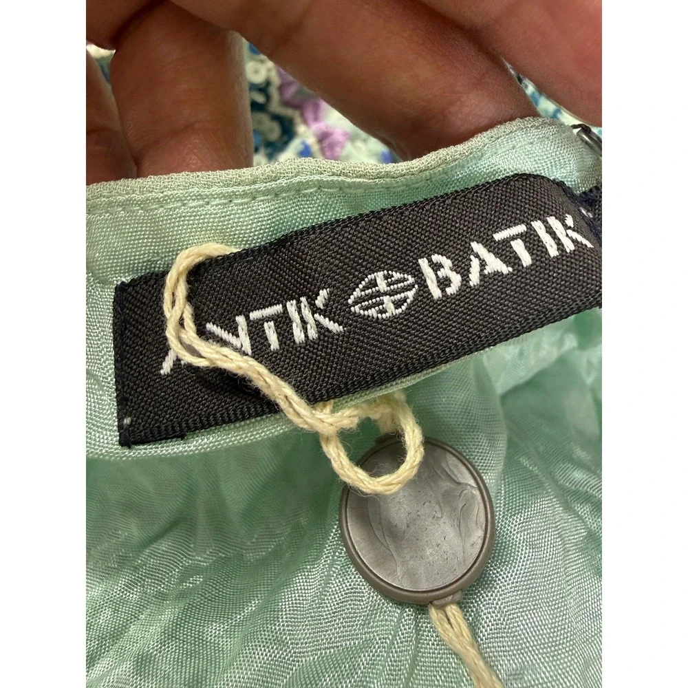 Antik Batik Mint Green Beaded Sequin Mini Dress V-Neck Boho Short Sleeve - Picture 11 of 12